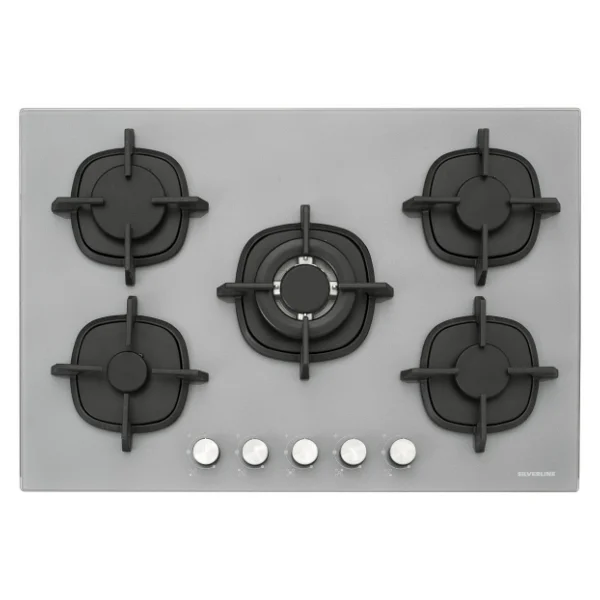 Silverline CS5364S01 75 cm Wok Gözlü Gri Cam Ankastre Ocak - Görsel 2
