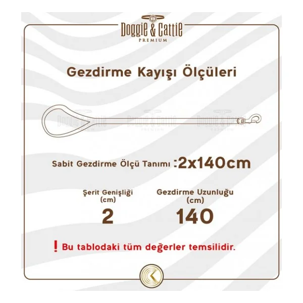 Doggie Polar Dokumadan El Yapımı Zincirli 3.5x110 cm Köpek Gezdirme Kayışı - Haki - Görsel 3