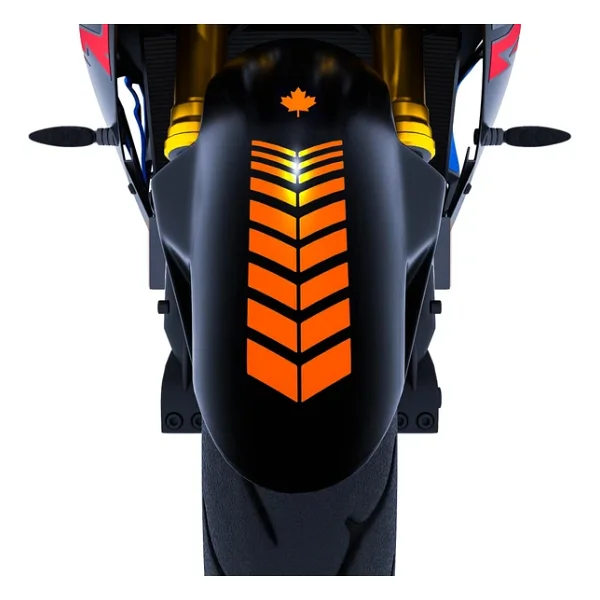 2 Adet Sport Motosiklet Çamurluk Floresan Turuncu Kask Sticker Çınar Extreme - Görsel 4
