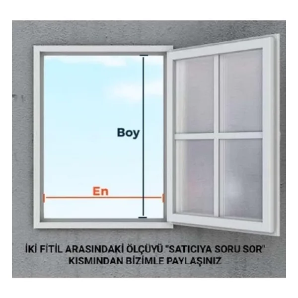 Menteşeli Sineklik Standart Pencere Sinekliği En:00-90 Boy00-140 - Görsel 4