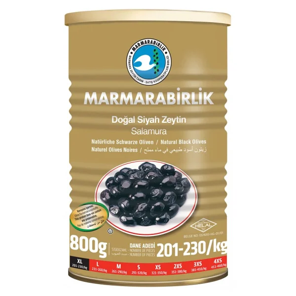 Marmarabirlik Mega 800 gr XL (201-230) Siyah Zeytin - Görsel 5