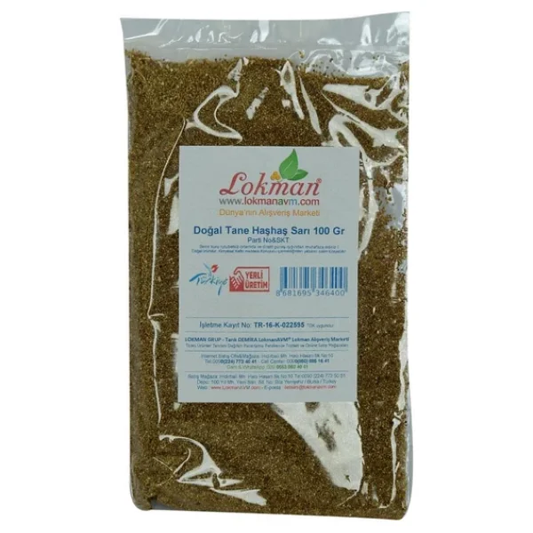 Doğal Saf Sarı Haşhaş Tohumu Tane Sarı Haşhaş Tohum 100GR Paket - Görsel 3