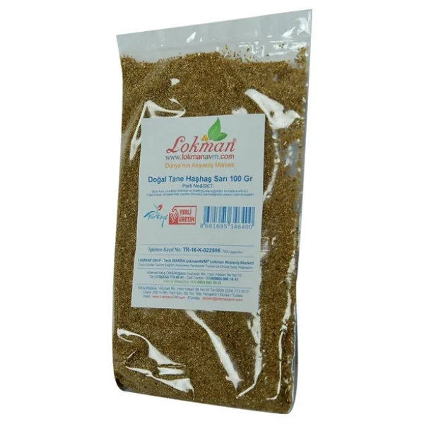 Doğal Saf Sarı Haşhaş Tohumu Tane Sarı Haşhaş Tohum 100GR Paket - Görsel 5