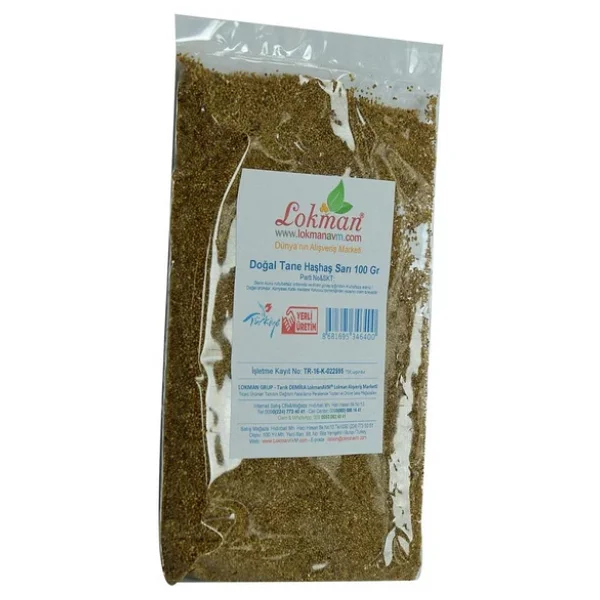 Doğal Saf Sarı Haşhaş Tohumu Tane Sarı Haşhaş Tohum 100GR Paket - Görsel 4