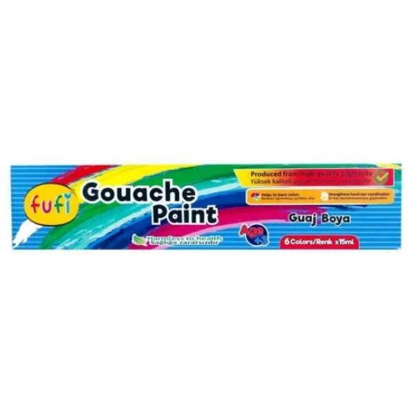 Fufi 15 ml 6 Renk Guaj Boya - Görsel 2