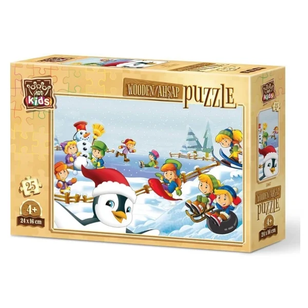Art Kids Kış Sporcuları 25 Parça Ahşap Puzzle - Görsel 2