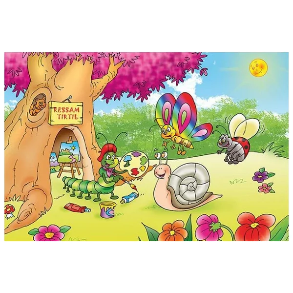 Art Kids Ressam Tırtıl 25 Parça Ahşap Puzzle - Görsel 3