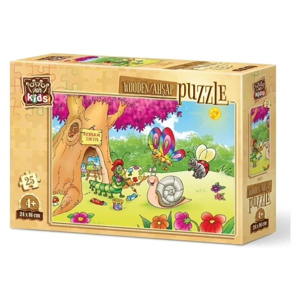 Art Kids Ressam Tırtıl 25 Parça Ahşap Puzzle - Görsel 2