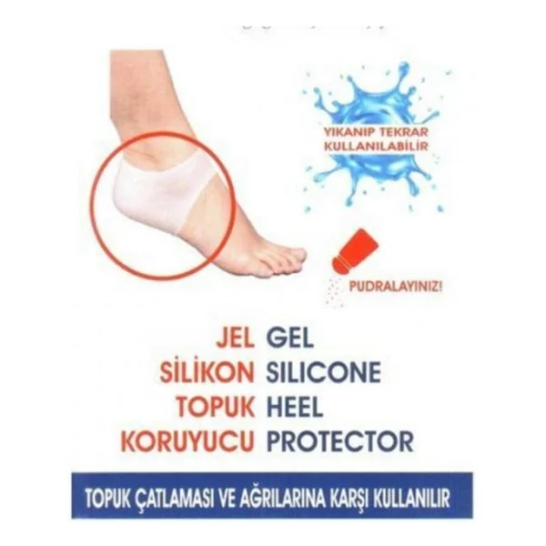 Silikon Topuk Gomlegi Dikeni Bunyon Catlak Koruyucu Bandaj Ortopedik Ayak Destek Corabi - Görsel 5