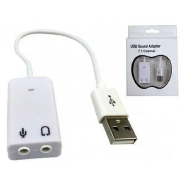 7+1 USB Ses Kartı Çevirici Dönüştürücü Adaptör Harici Virtual 3D Kablolu USB Audio - Görsel 3
