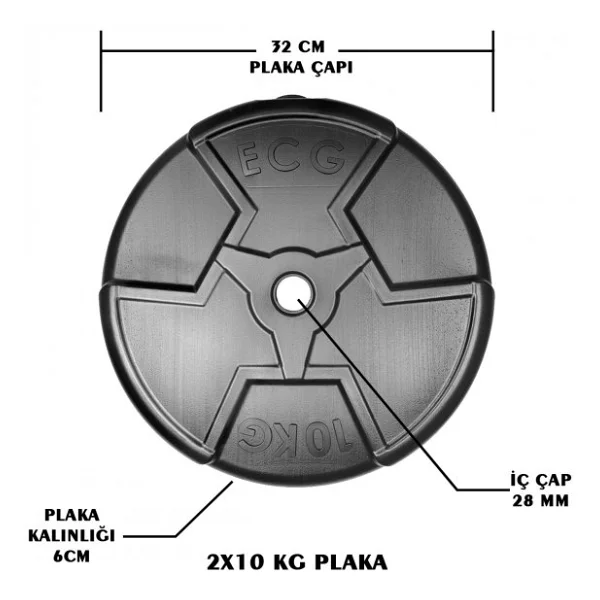 Ecg Spor Hero Serisi 2x10 kg Plaka - Görsel 4