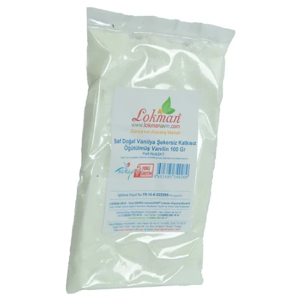LokmanAVM Vanilya Öğütülmüş Saf Doğal Şekersiz Katkısız Vanilin 100 Gr Paket - Görsel 3