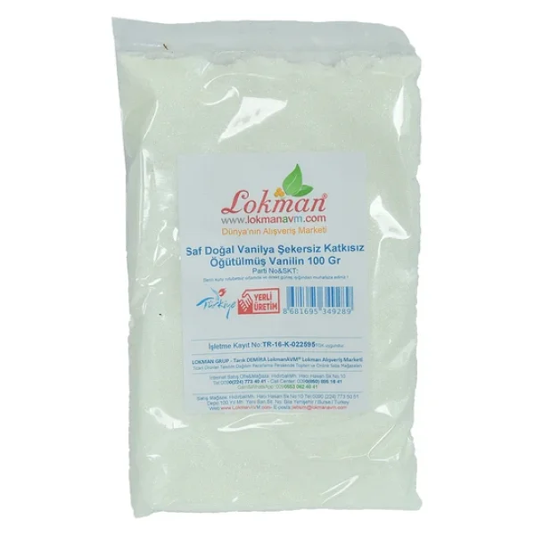 LokmanAVM Vanilya Öğütülmüş Saf Doğal Şekersiz Katkısız Vanilin 100 Gr Paket - Görsel 2