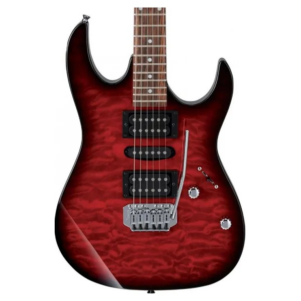 Ibanez GRX70QA-TRB Transparent Red Burst Elektro Gitar - Görsel 2