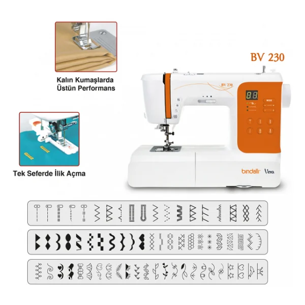 Bindallı Vera BV 230 Elektronik Dikiş Nakış Makinesi - Görsel 2