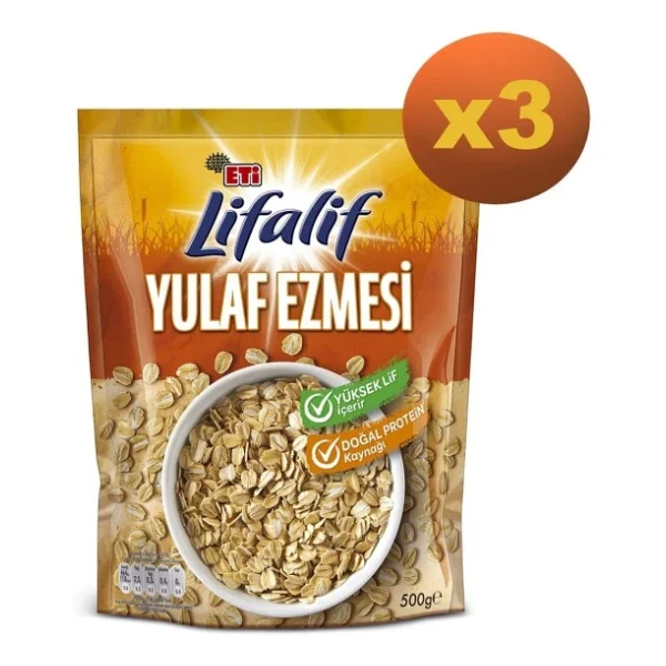 Eti Lifalif 500 gr 3'lü Paket Yulaf Ezmesi - Görsel 4