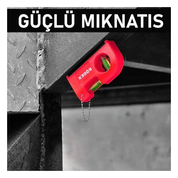 Rodex Cep Tipi Mini Su Terazisi Kırmızı Mıknatıslı Su Terazisi - Görsel 2