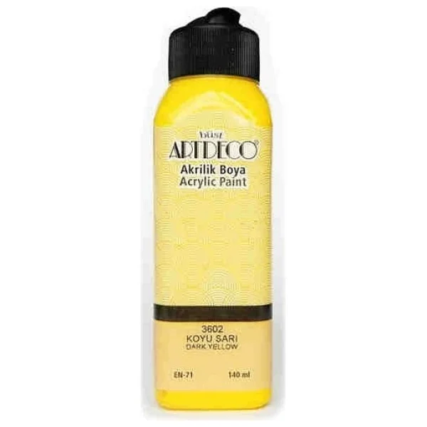 Artdeco 140 ml 3602 Koyu Sarı Akrilik Boya - Görsel 2