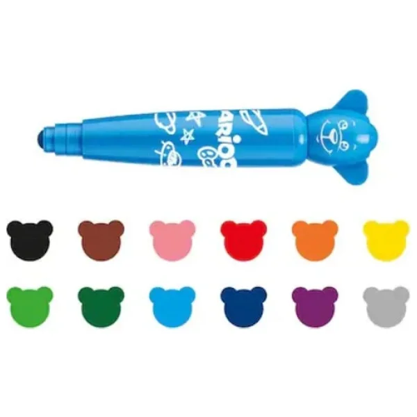 Carioca Baby Teddy Süper Yıkanabilir 12'li Jumbo Keçeli Kalem Seti - Görsel 6