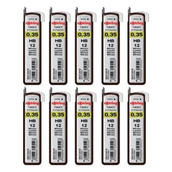 Rotring Tikky Hi-Polymer 10'lu 0.35 mm HB Kalem Ucu - Görsel 3