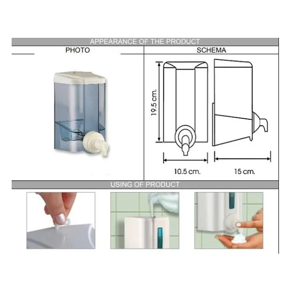Vialli F4T 1000 ml Şeffaf Köpük Sabun Dispenseri - Görsel 4