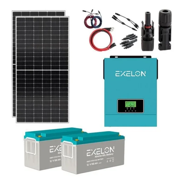 Güneş Enerjisi Solar Paketi 3kVA İnverter 450W Güneş Paneli 150Ah Jel Akü - Görsel 2