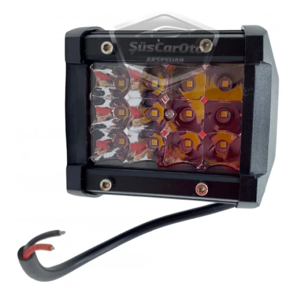 Off Road Led Lamba Delici Yayıcı Beyaz Kare Sis Farı Projektör 45W 12 Led Metal Arazi Çalışma Lambası 1 Adet - Görsel 2