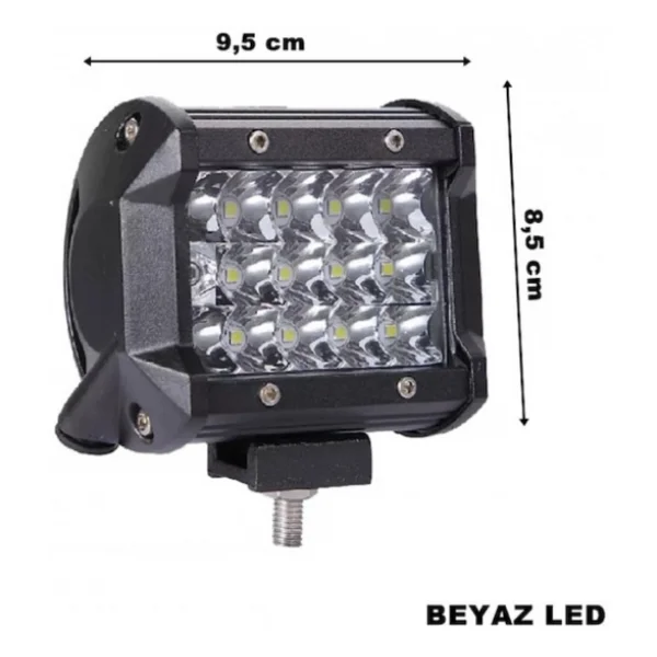 Off Road Led Lamba Delici Yayıcı Beyaz Kare Sis Farı Projektör 45W 12 Led Metal Arazi Çalışma Lambası 1 Adet - Görsel 10