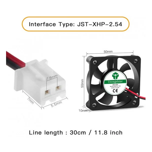 DC 12V FAN 5x5cm Kuluçka Fanı Soğutucu Peltier Cooler Pc Ekran Kartı 50x50mm - Görsel 4