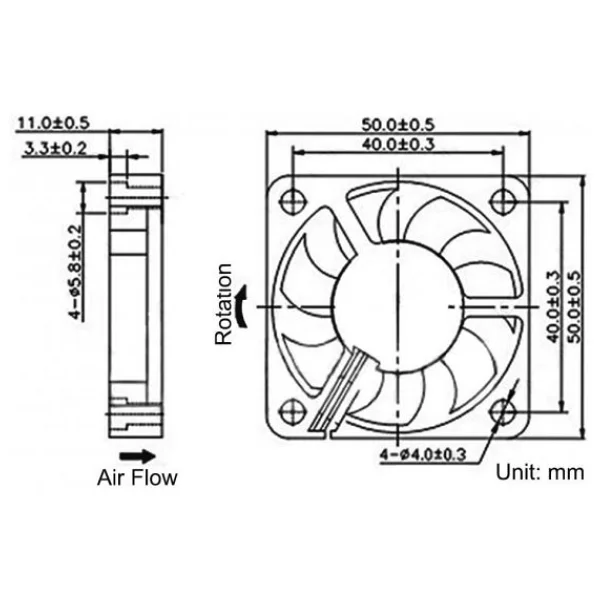 DC 12V FAN 5x5cm Kuluçka Fanı Soğutucu Peltier Cooler Pc Ekran Kartı 50x50mm - Görsel 6