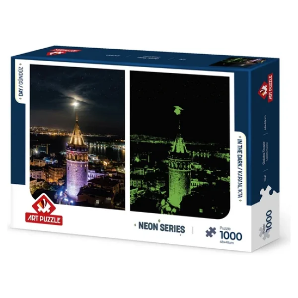 Art Galata Kulesi 1000 Parça Neon Puzzle - Görsel 3