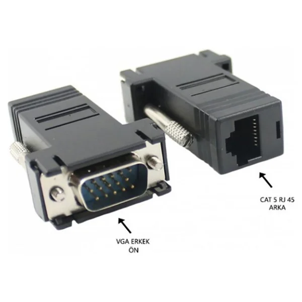 VGA Extender CAT6 CAT7 RJ45 Çevirici 2 Adet - Görsel 3