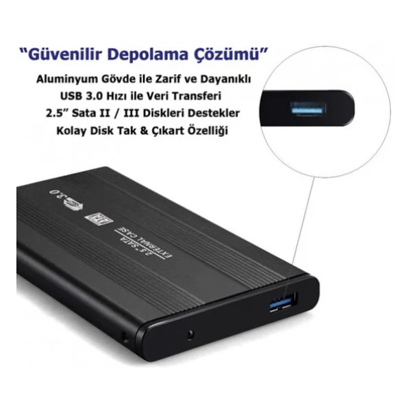 HDD Kutusu Harddisk Kutusu 2.5 inch Sata SSD USB 3.0 Harici Kutu - Görsel 3