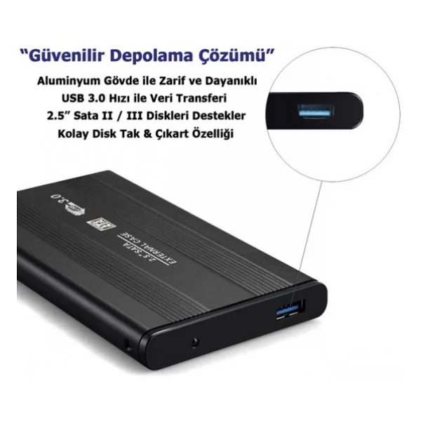 HDD Kutusu Harddisk Kutusu 2.5 inch Sata SSD USB 3.0 Harici Kutu - Görsel 5