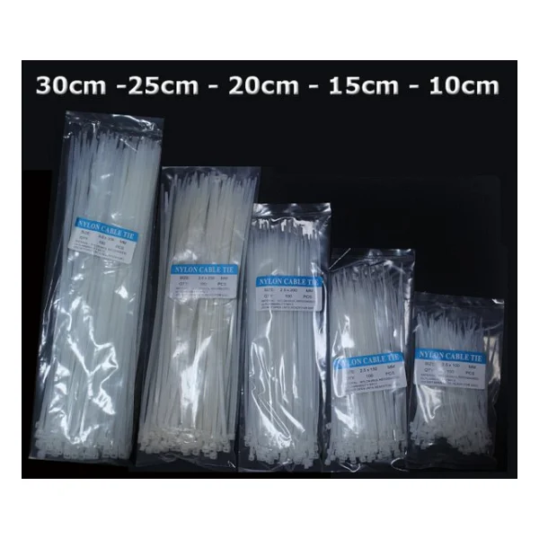 20Cm Kablo Bağı Cırt Kelepçe Kablo Toplama 100 Lü Paket Beyaz - Görsel 2