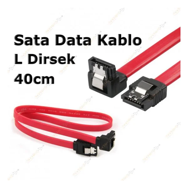 40 cm Sata Data Kablo - 90 Derece - Metal Klip - Görsel 5