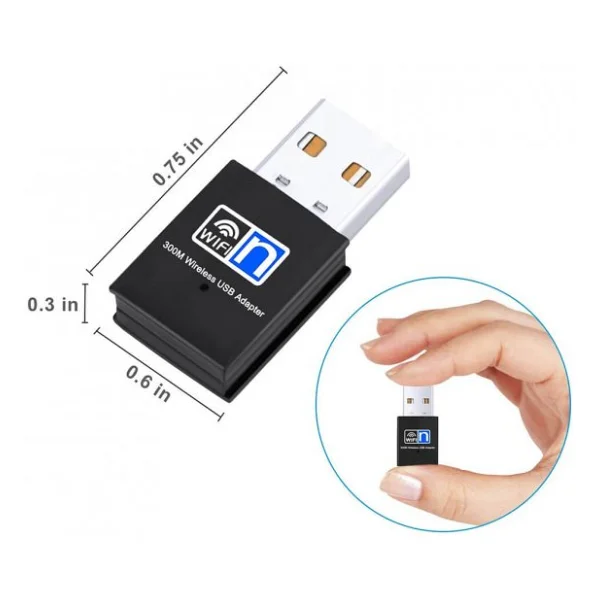 300Mbps Wireless USB Wi-Fi Adaptör Dongle Network Lan Aparatı - Görsel 2