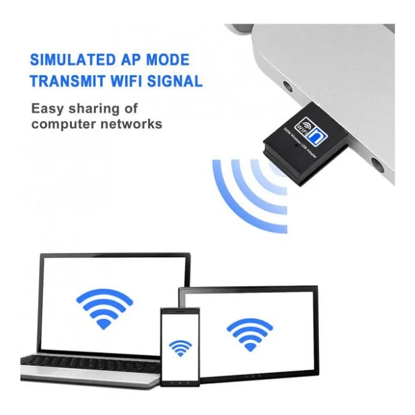 300Mbps Wireless USB Wi-Fi Adaptör Dongle Network Lan Aparatı - Görsel 6