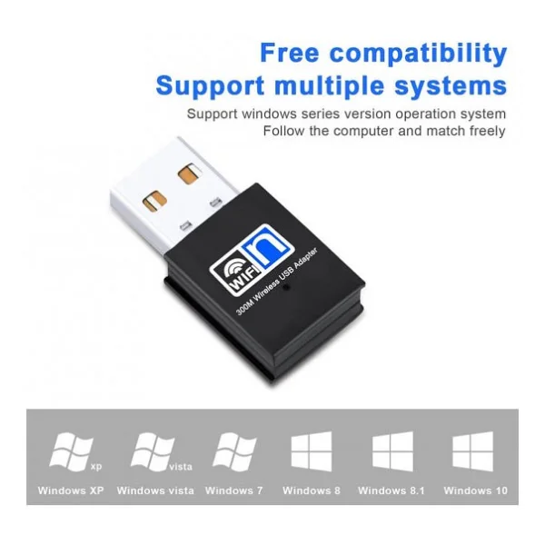 300Mbps Wireless USB Wi-Fi Adaptör Dongle Network Lan Aparatı - Görsel 8