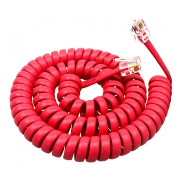 2m Spiral Telefon Ahize Kablosu - Kırmızı - Görsel 2