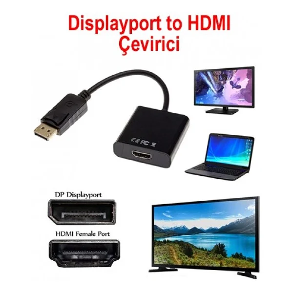Adaptör DP DisplayPort to HDMI Dönüştürücü - Görsel 2