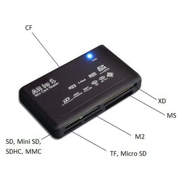 Çoklu Kart Okuyucu COMPACT TF Micro SD MMC M2 MS XD SDHC Kartlar - Görsel 2
