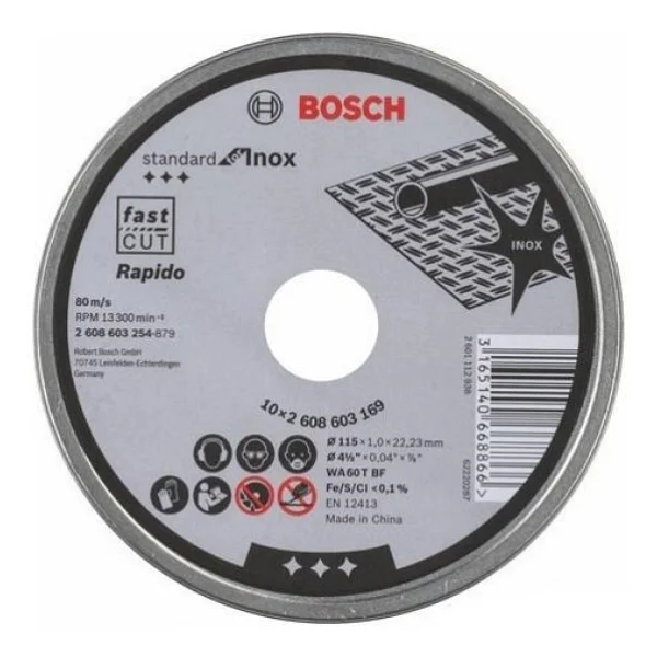 Bosch 115 x 1,0Mm Standard For Inox Rapido 10'lu 2608603254 - Görsel 5