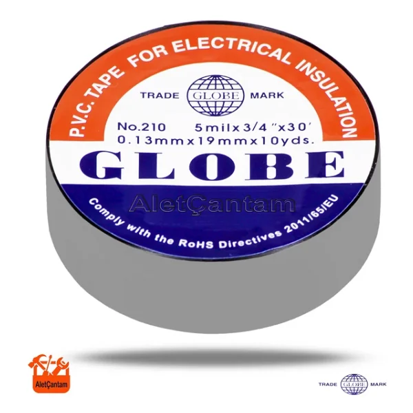 Globe Elektronikucuz - Globe Izole Elektrik Bandı 10'lu (Gri) - Görsel 4