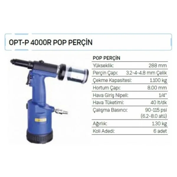 Osaka OPT-P 4000 R Havalı Pop Perçin Makinesi - Görsel 4