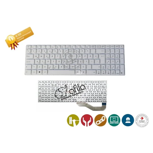 Asus X540UB-GO357T X540UB-GO082 Klavyesi - Beyaz - TR - Görsel 4