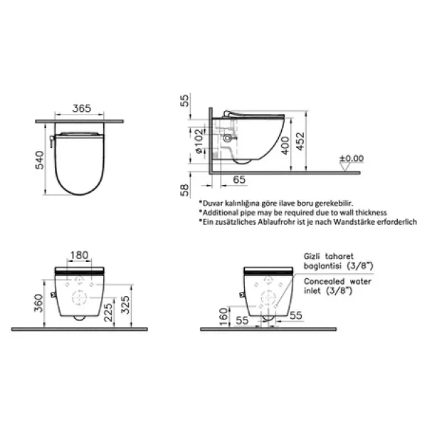 VitrA 7748B003-1684 Sento Rim-ex Asma Klozet - Görsel 4