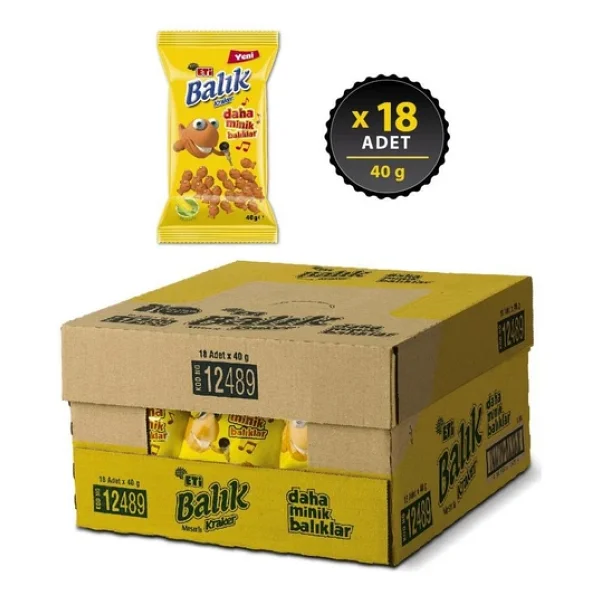 Eti Mısırlı 40 gr 18'li Paket Balık Kraker - Görsel 6