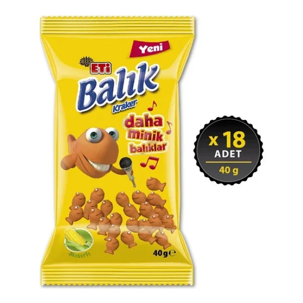 Eti Mısırlı 40 gr 18'li Paket Balık Kraker - Görsel 5