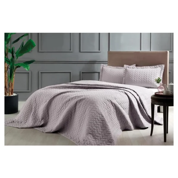 Taç Glory Lila Kapitone Tek Kişilik Yatak Örtüsü Takımı - Görsel 3